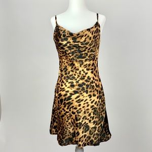 Leopard print slip mini dress Sz small